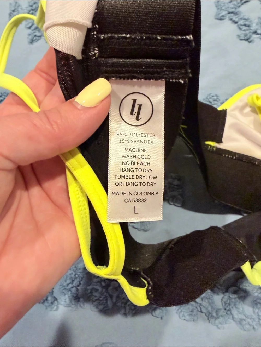 On Point Dance Neon Yellow Black Mesh Sports Bra Dance Top Size L